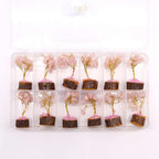 Rose Quartz Mini Gemstone Tree on Wood Base, 15 Stones – view 5