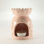 Ceramic Sunflower Oil Burner - Pastel Pink – view 4