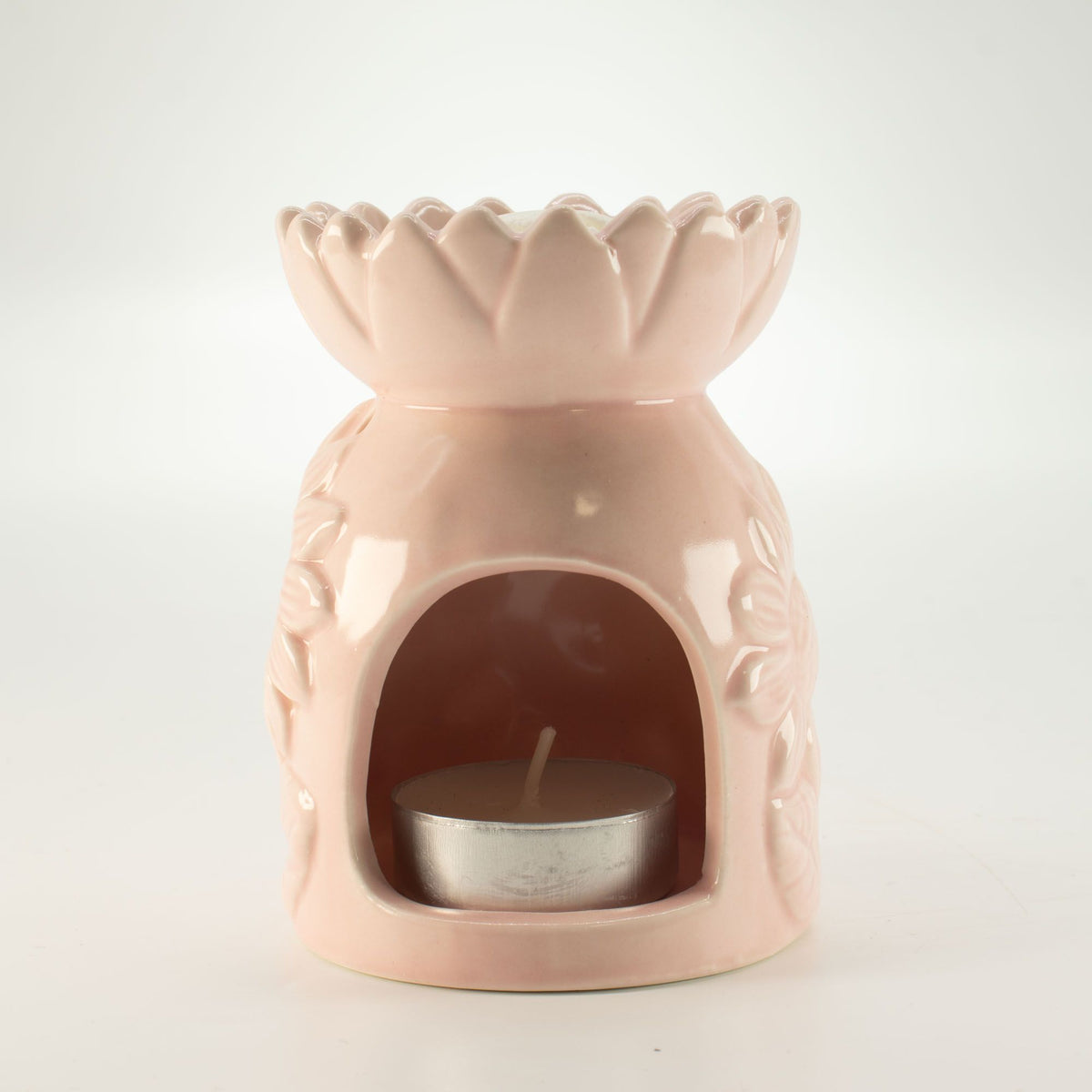 Ceramic Sunflower Oil Burner - Pastel Pink – view 4