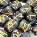 Labradorite Rune Stone Set in Cotton Pouch