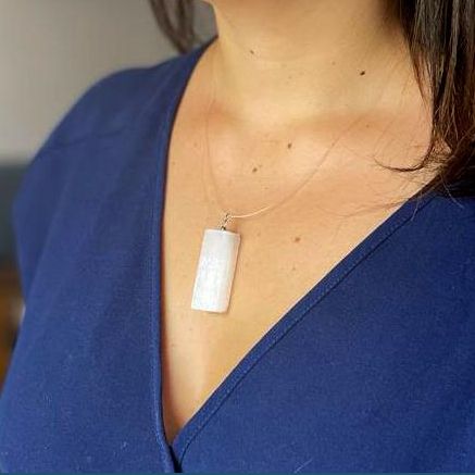 Selenite Natural Point Pendant