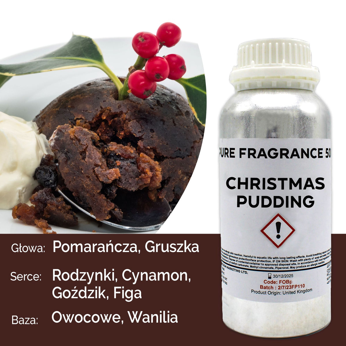 Christmas Pudding Pure Fragrance Oil - 500ml – view 2