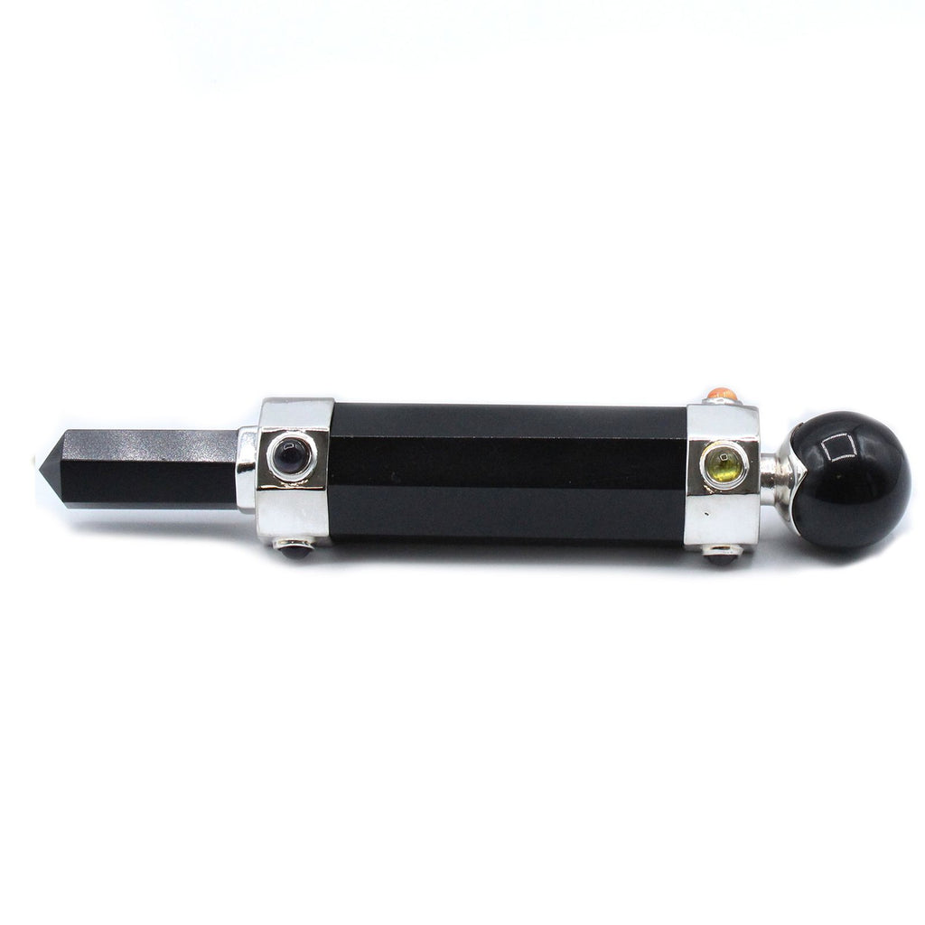 Hexagonal Crystal Healing Wand - Black Agate - 12cm – view 2