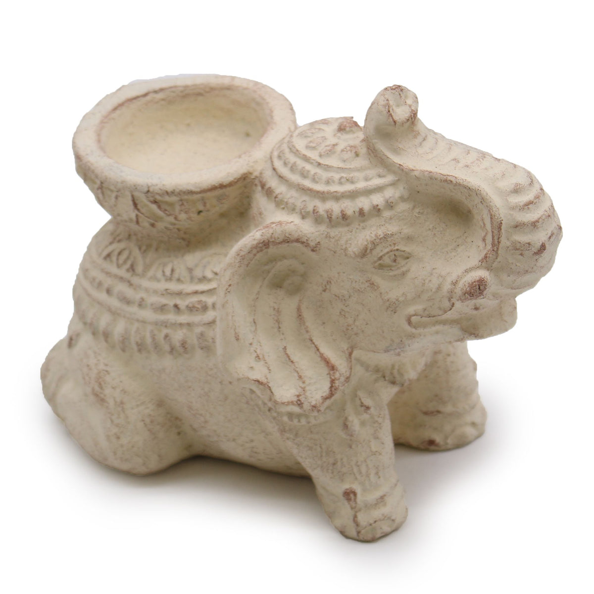 Elephant Incense and Candle Holder in Cream – view 3