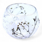 Natural Floral Glass Bowl Candle Holder - Margarita 8x10cm – view 6