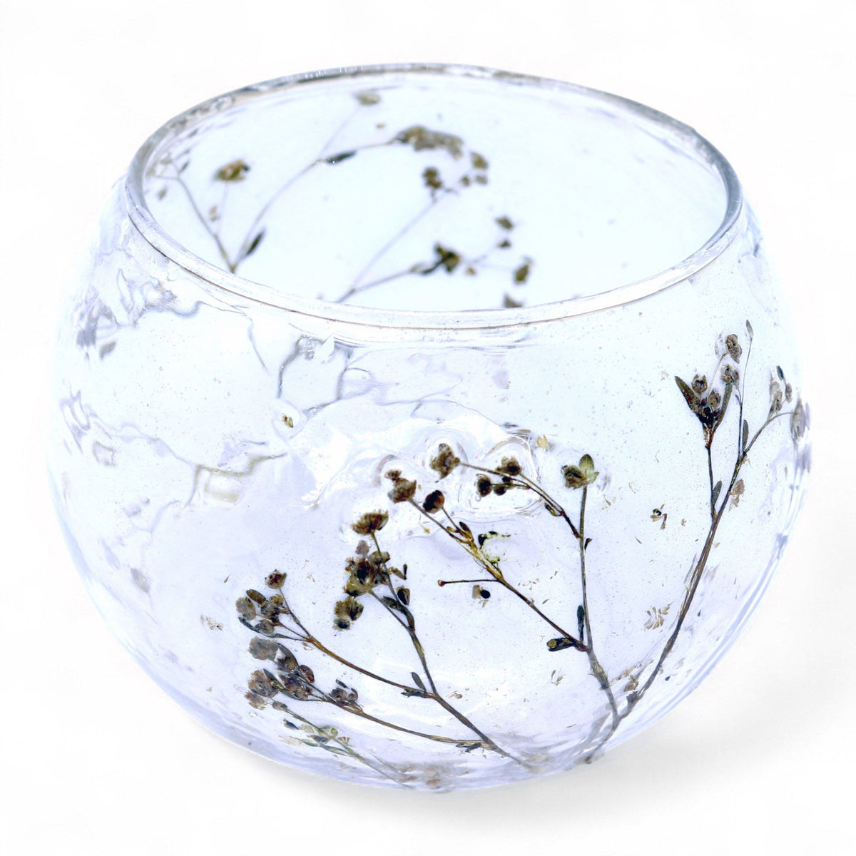 Natural Floral Glass Bowl Candle Holder - Margarita 8x10cm – view 6