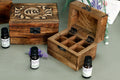 Carved Mango Wood Box for 12 Essential Oil Bottles, 10 ml