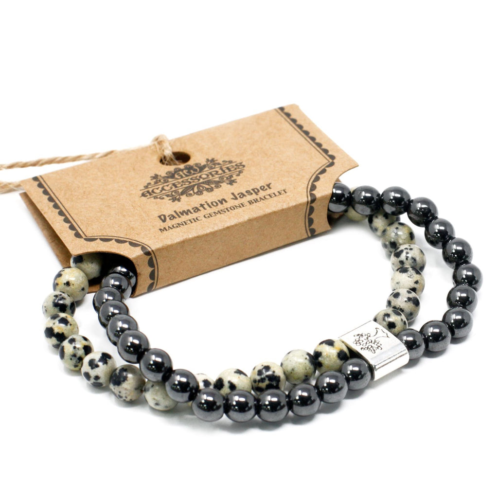Magnetic Dalmatian Jasper Gemstone Bracelet – view 5