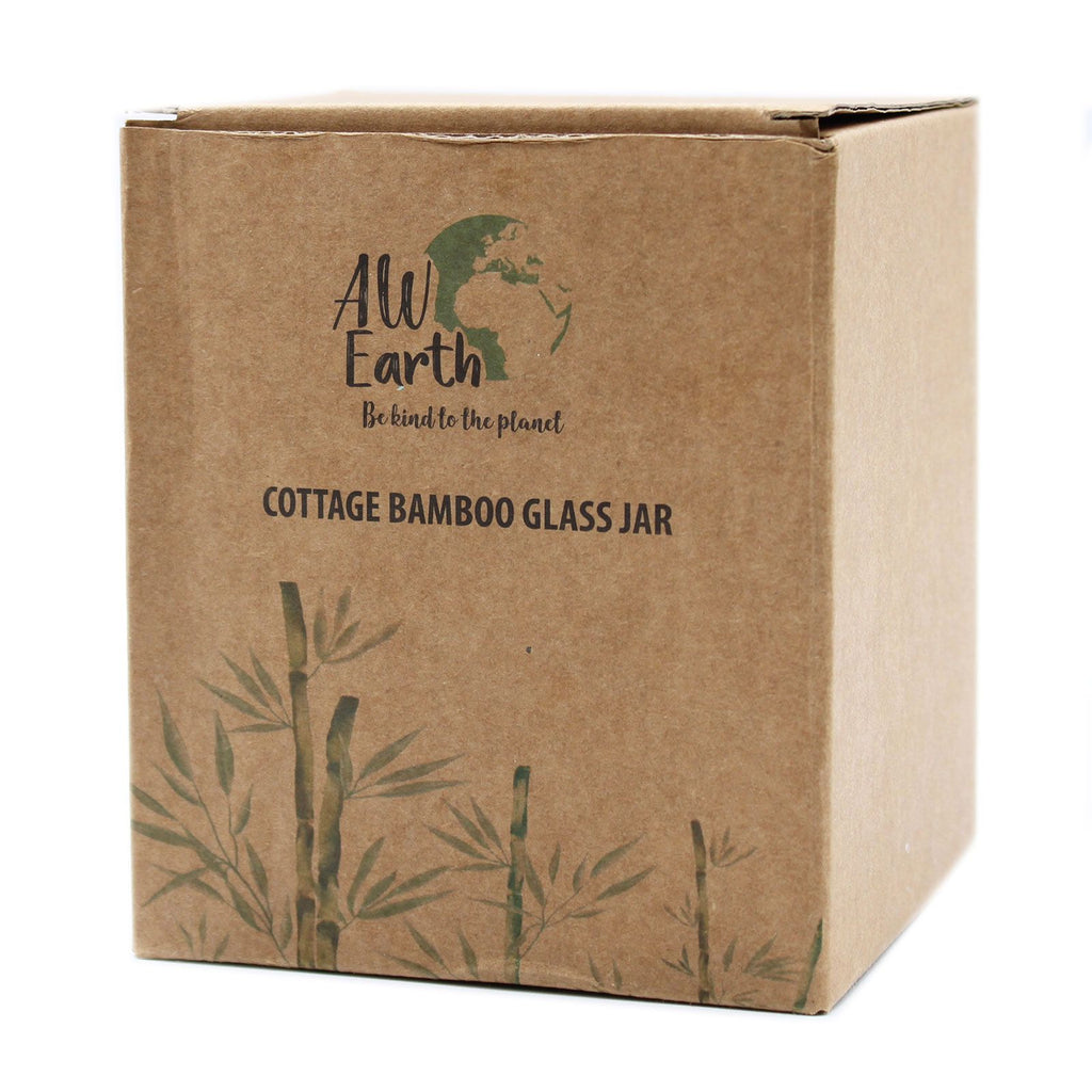 Cottage Glass Storage Jar with Bamboo Lid - 10 cm