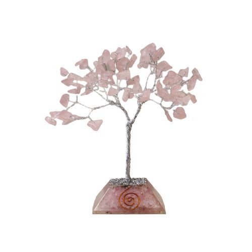 Rose Quartz Gemstone Tree with Orgonite Base - 80 Stones – view 4