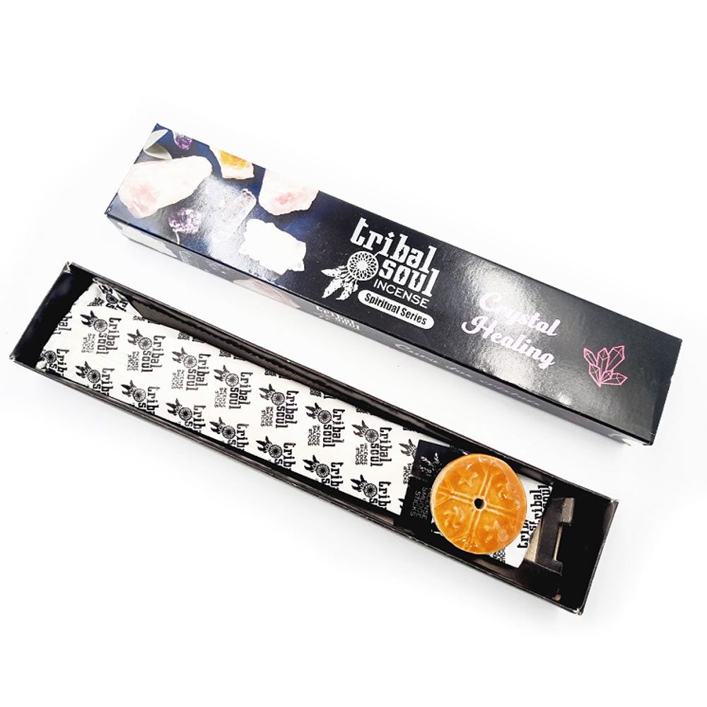 Tribal Soul Crystal Healing Incense Sticks & Ceramic Holder