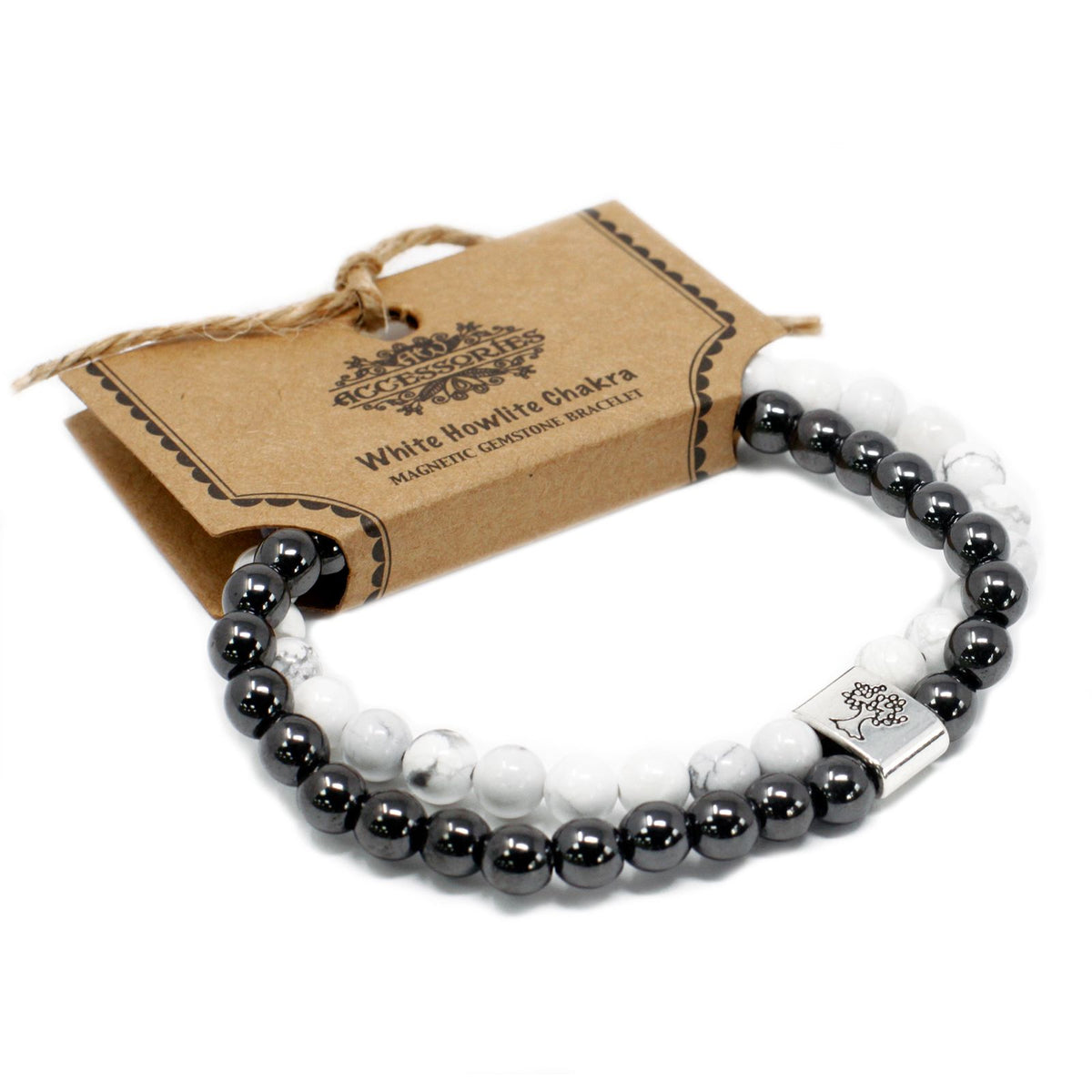 Magnetic Gemstone Bracelet - White Howlite Chakra – view 6