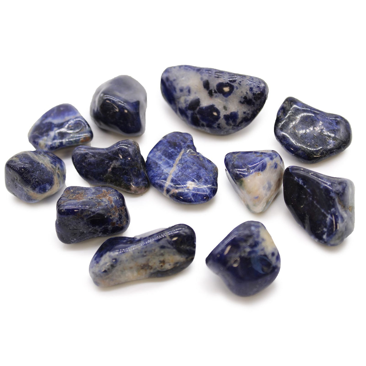 Pure Blue Sodalite Medium Tumble Stones - Bag of 12