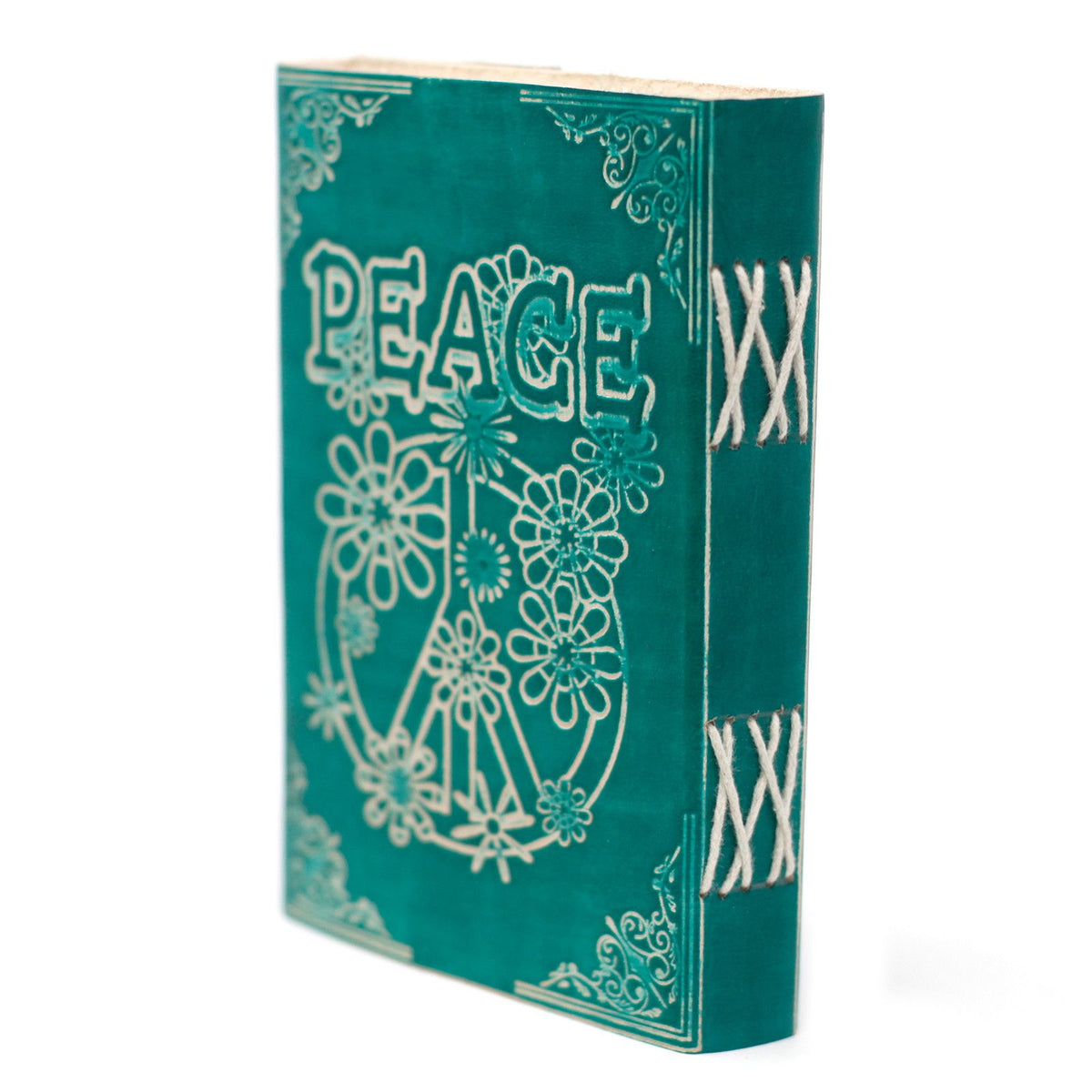 Leather Green Peace Notebook with Lock – 13x18 cm – view 7