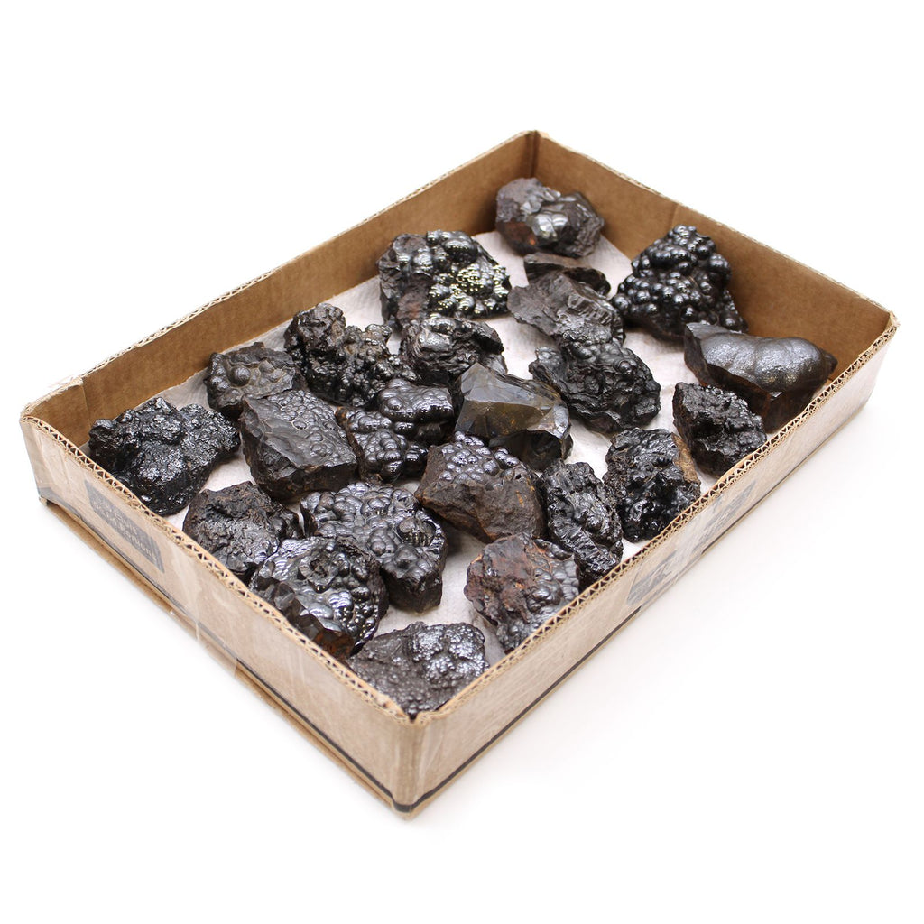 Natural Hematite Mineral Specimen Tray, Approx 20 Pieces – view 4