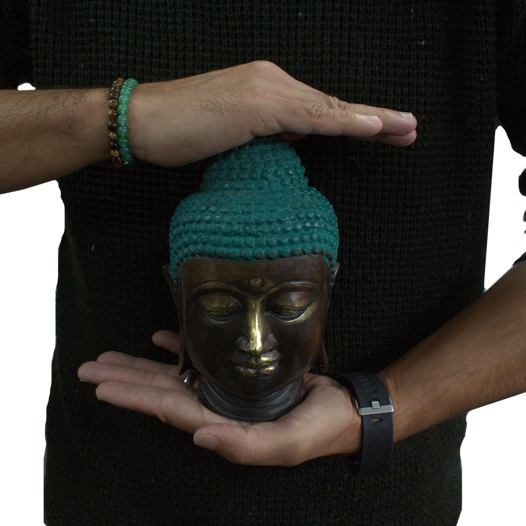 Classic Brass Buddha Head – Large – view 2