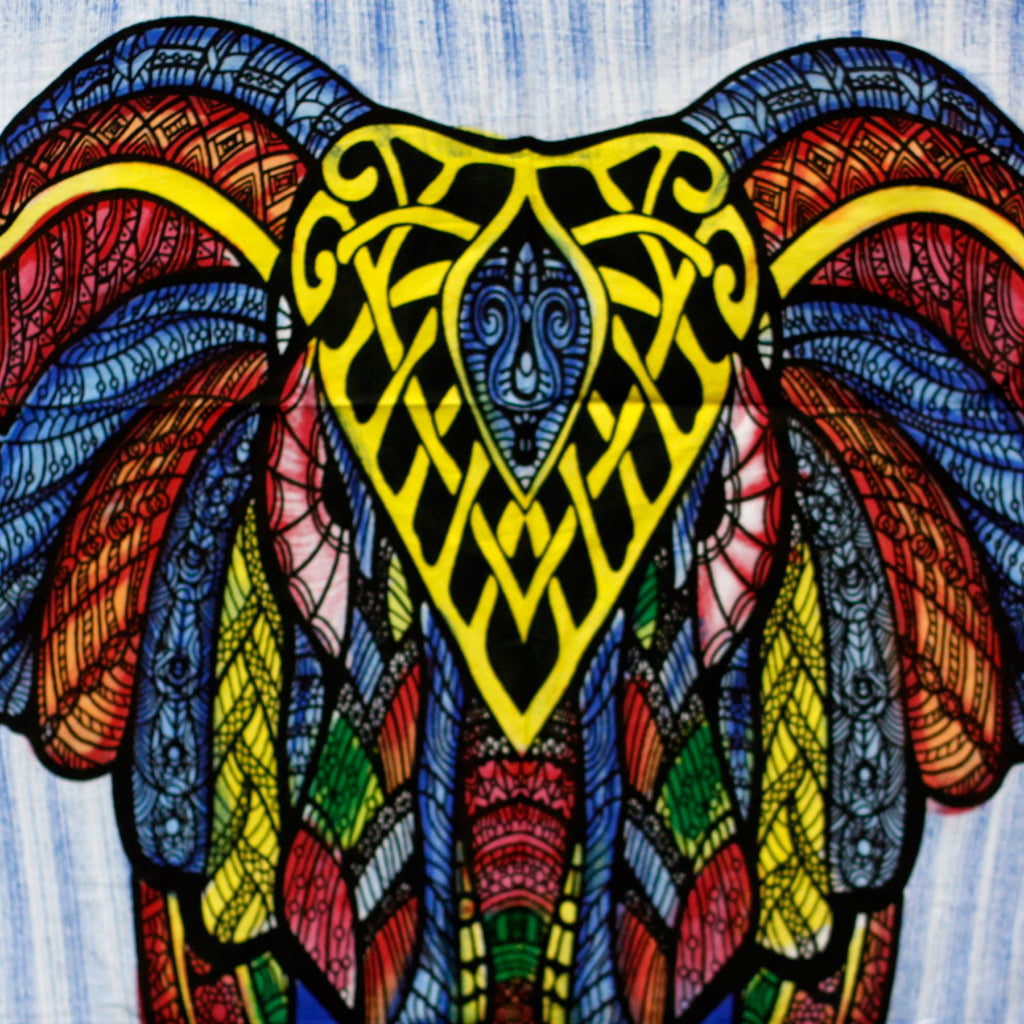 Handbrushed Cotton Wall Hanging - Elephant – view 2