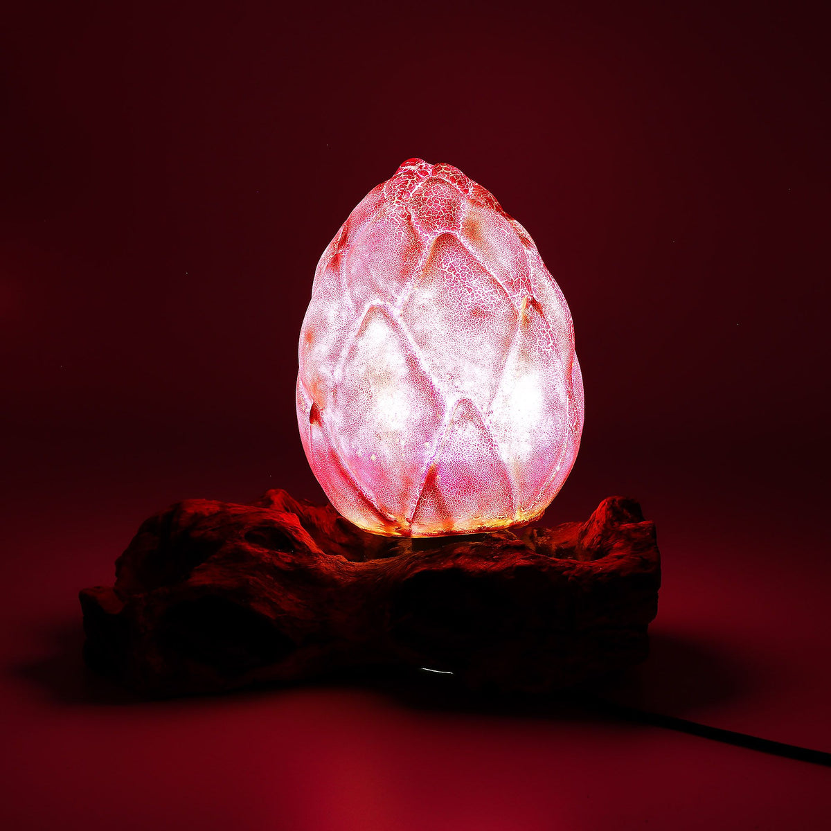 DriftGlow Lamp - Crackle Lotus Flower Shade, Purple – view 4