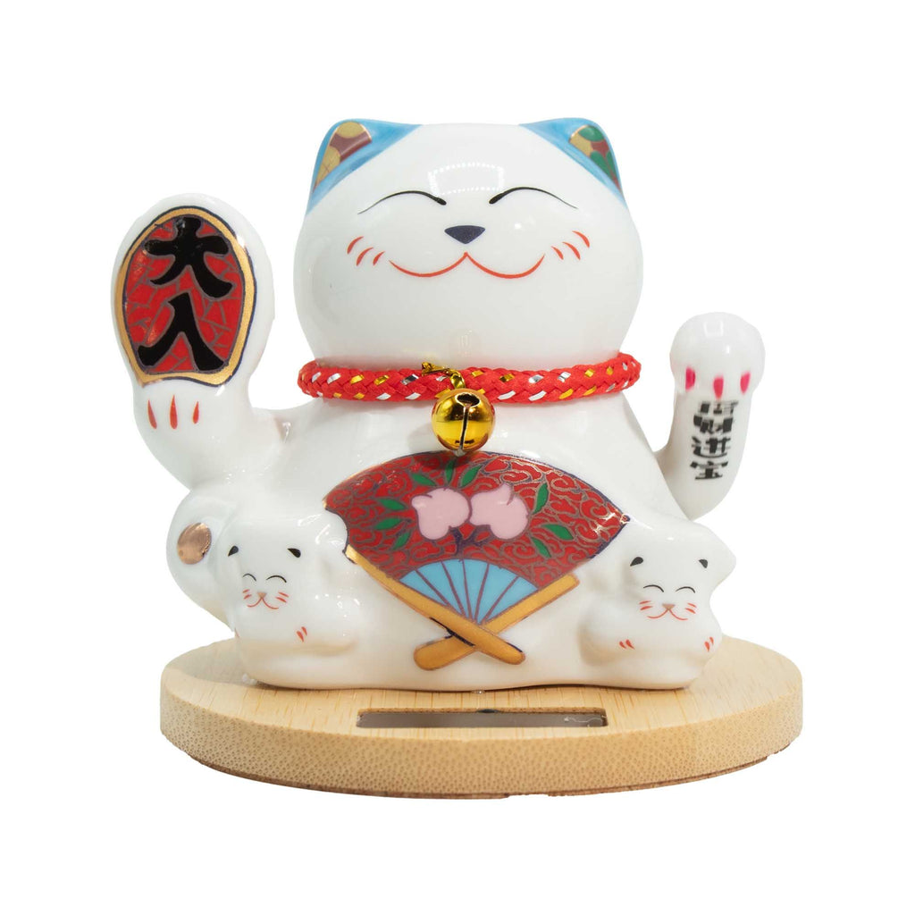 Solar Money Cat, Wooden Base - Blue – view 3
