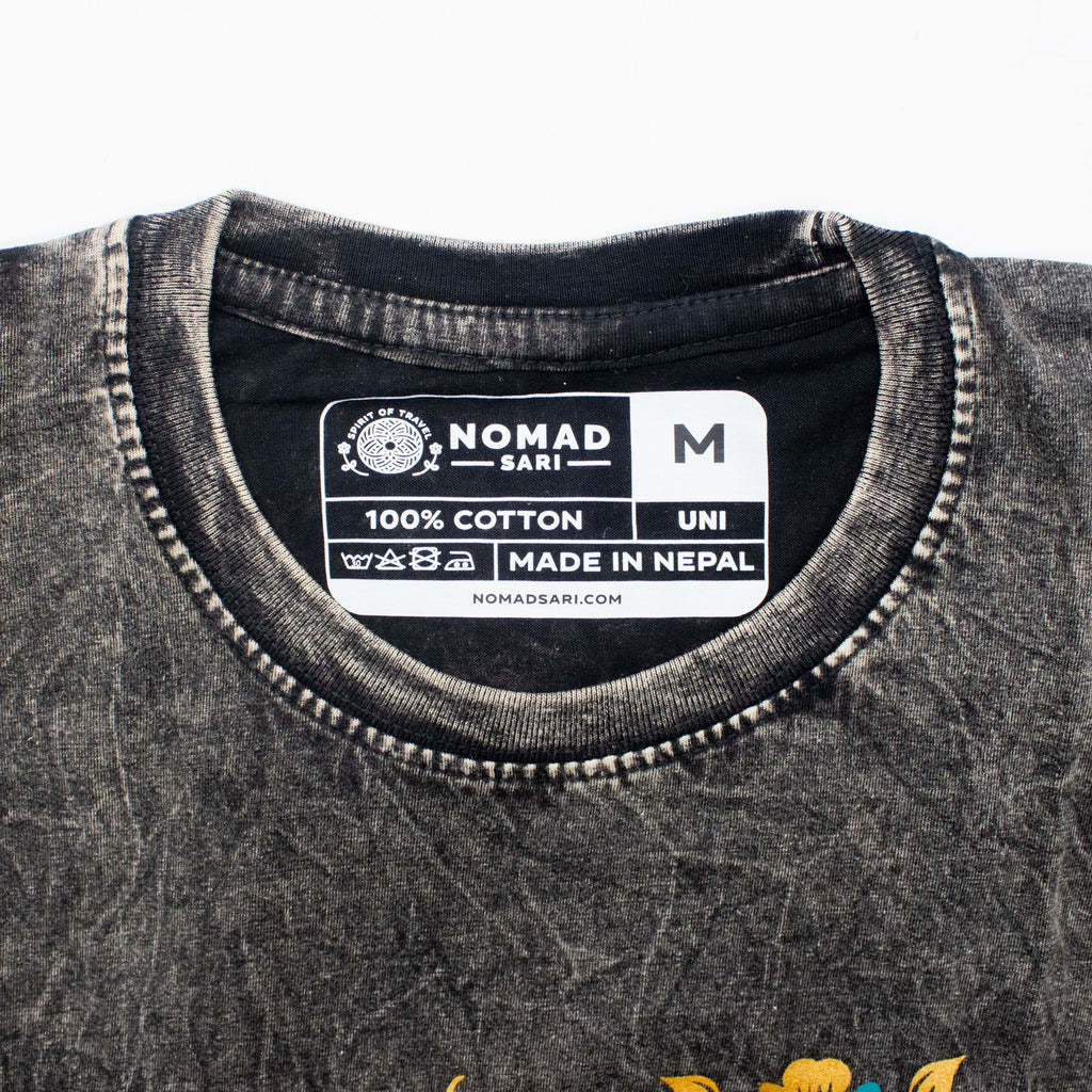 Nomad Sari Stonewashed T-Shirt - Compass of Life - Charcoal - Medium – view 2