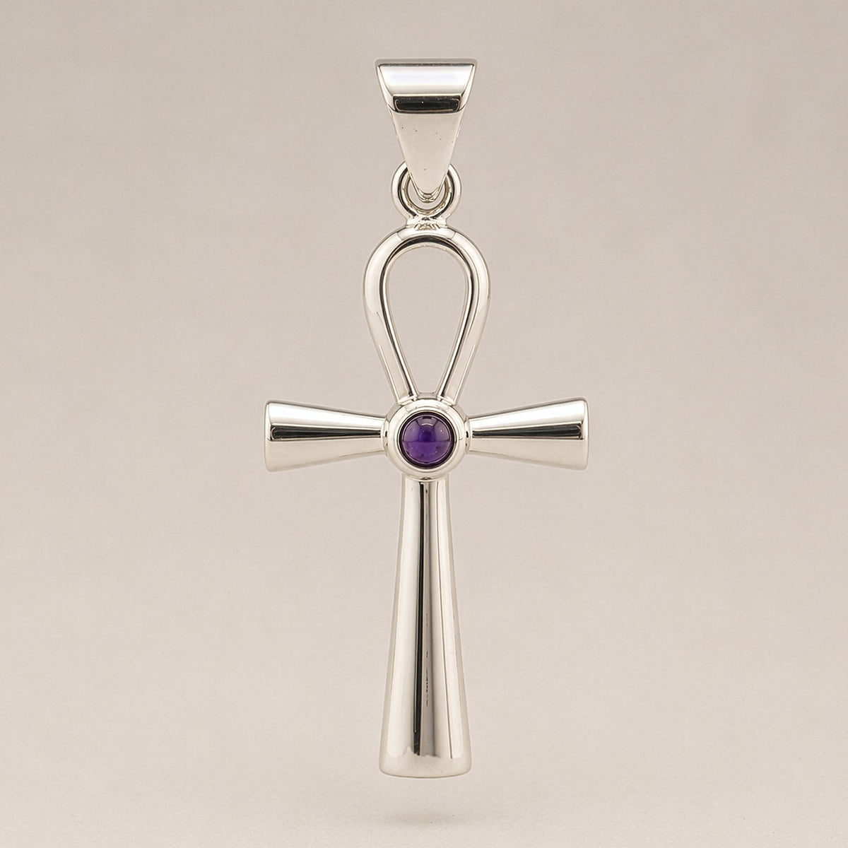 Ankh Symbol Pendant Necklace on Silver Plated Cord 45cm – view 6