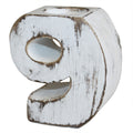 Wooden Number 9 Candle Holder