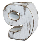 Wooden Number 9 Candle Holder