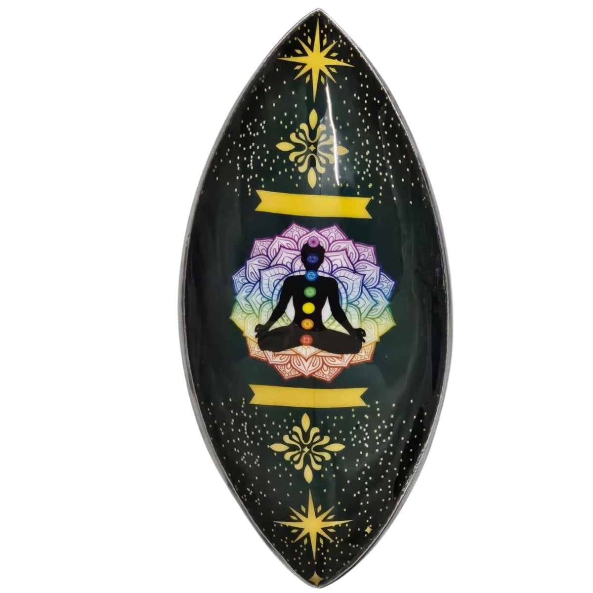 Lotus Buddha Chakra Enamel Incense Bowl - Aluminium