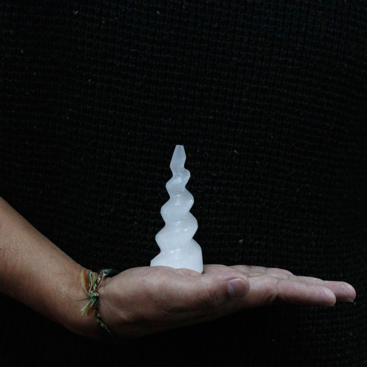 Selenite Spiral Tower - 10 cm