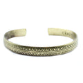 Solid Brass Tibetan Bracelet - Slim Tribal Leaf