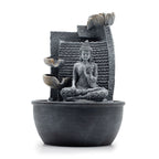 Buddha and Lotus Tabletop Water Feature, Cascading Pots