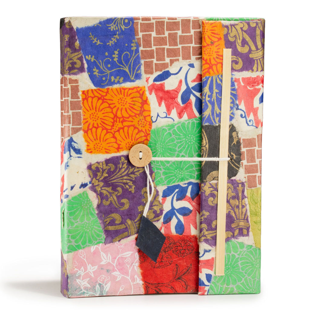 Lokta Patchwork Notebook – Large – Multi Colour – view 3