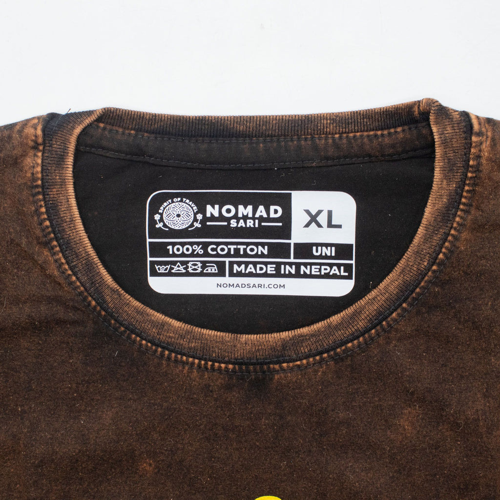 Nomad Sari Stonewashed T-Shirt - Sun & Zodiac - Brown - XL