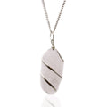 Cascade Wrapped Necklace - Rough Rose Quartz