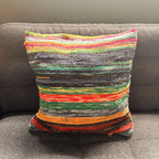 Rag Rug Cushion Cover - Natural Greens - 40x40cm