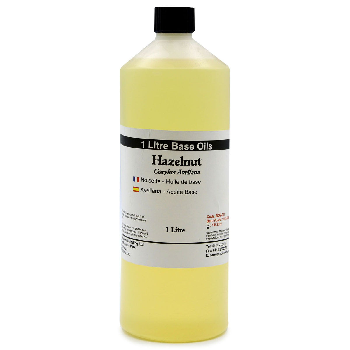 Hazelnut Base Oil, 1 Litre Bottle