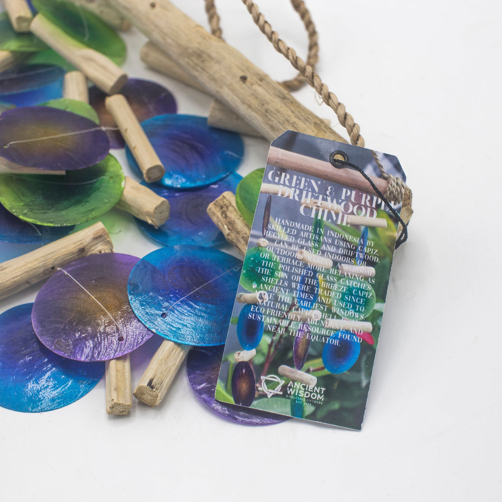 Green & Purple Driftwood Wind Chime