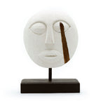Timor Tribal Wood Mask, White Finish, 27x20cm – view 2
