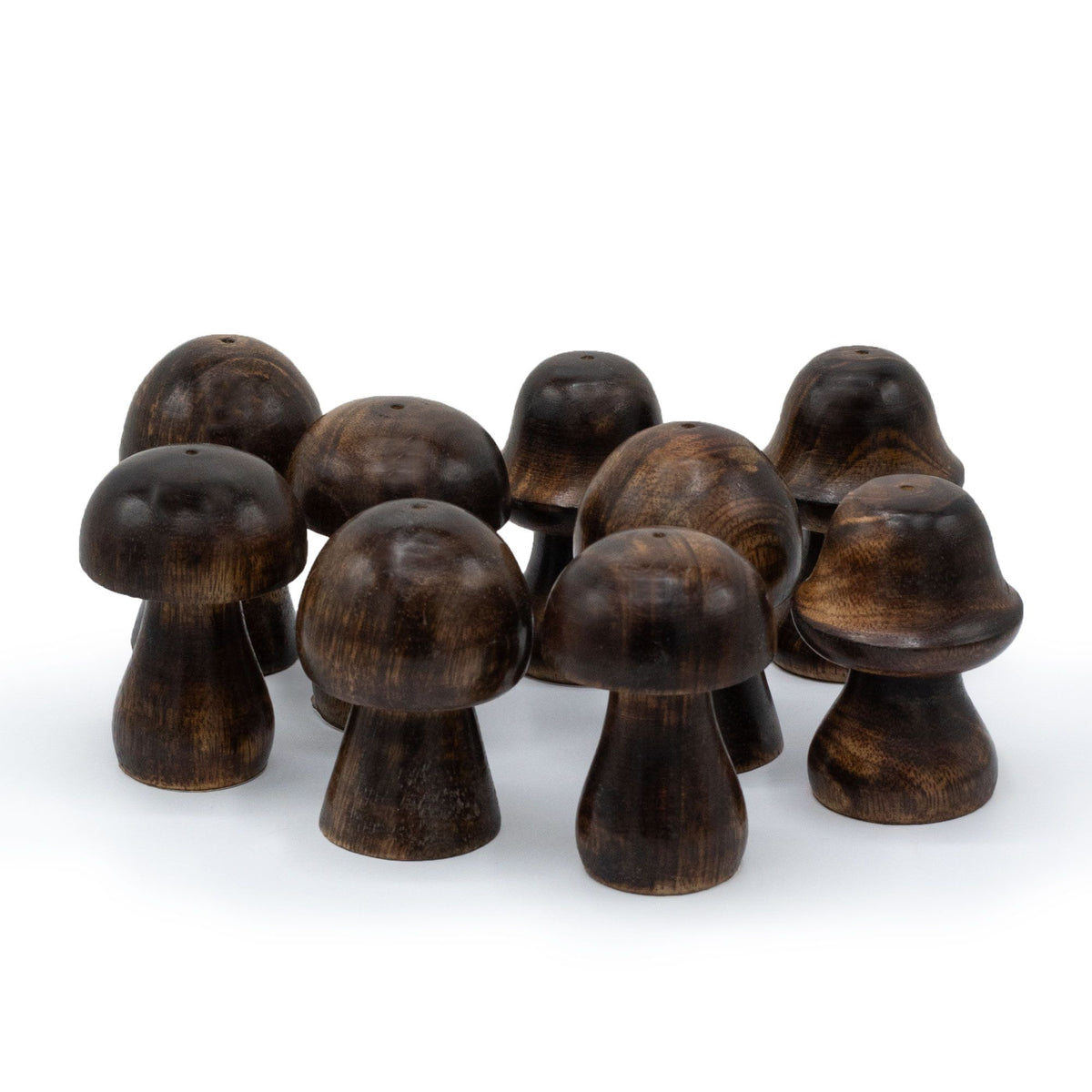 Set of 3 Mini Mango Wood Mushroom Burners 8-6.5cm – view 2