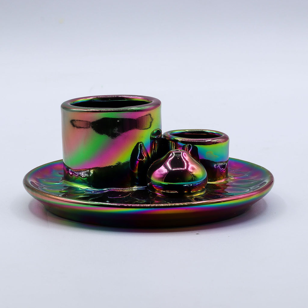 Ceramic Palo Santo & Smudge Holder, Mandala, Metallic Rainbow – view 10