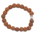 Rudraksha Buddha Bangle Mala - Brown Wood Beads