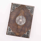 Hefty Brown Tan Leather Book, Zinc Pentagon – 18x25 cm – view 4