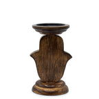 Mango Wood Hamsa Candle Stand - Small 18x11cm – view 5
