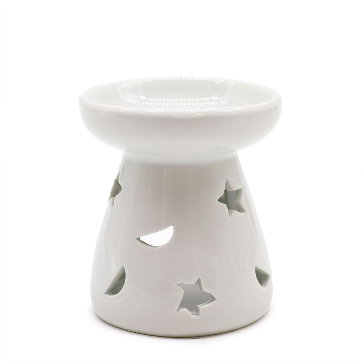 Small Classic White Oil Burner - Moon and Star – view 3
