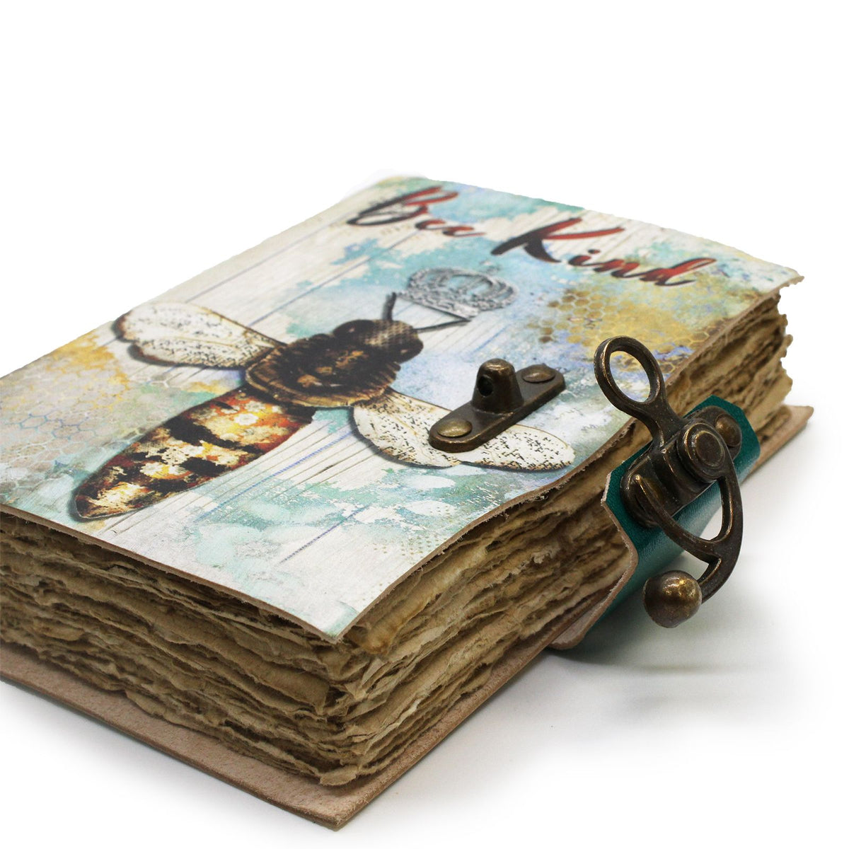 Leather Bee Kind Deckle-Edge Notebook – 18x13 cm – view 5
