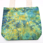 Tie-Dye Cotton Bag - Mandala Print - Green/Blue - Natural Handle