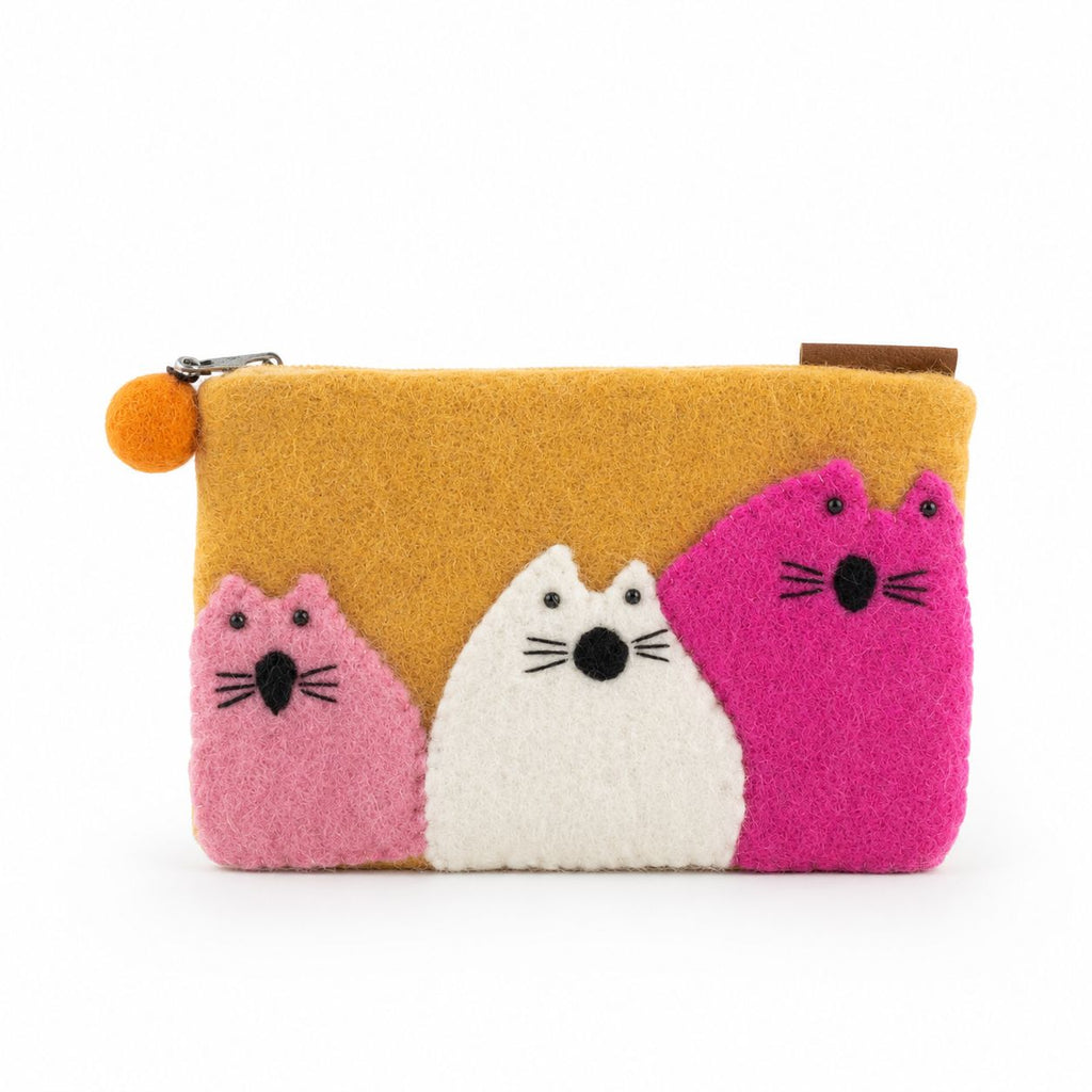 Felt Zipper Pouches Three Fat Cats Set of 3 – view 3