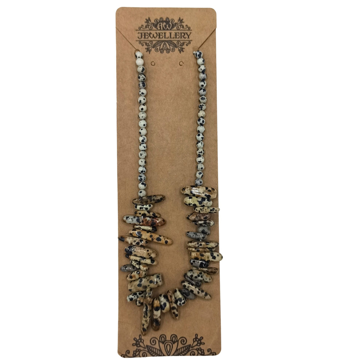 Dalmatian Stone Longstone Gemstone Necklace – view 3