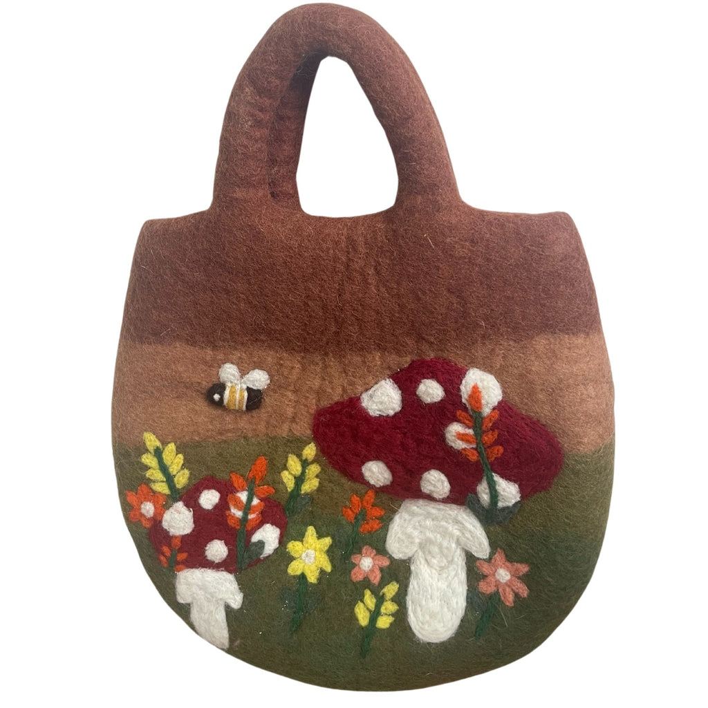 Mushroom Garden Felted Wool Bag - 35x27cm – view 4