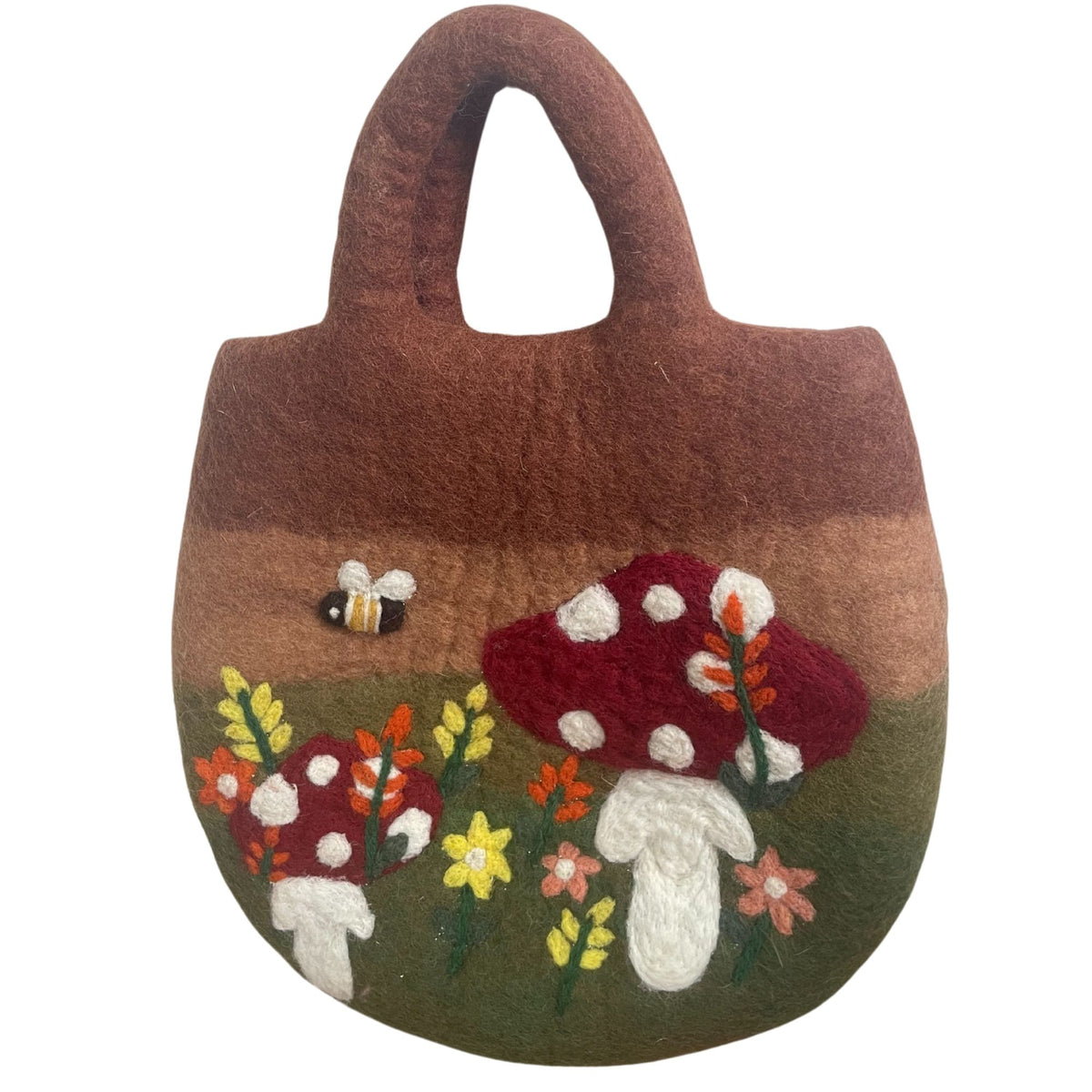 Mushroom Garden Felted Wool Bag - 35x27cm – view 4